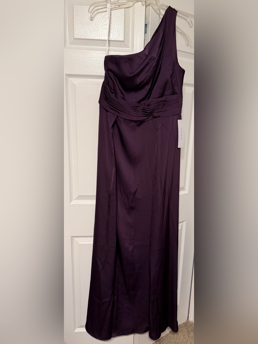 Azazie Plum One-Shoulder Maxi Dress